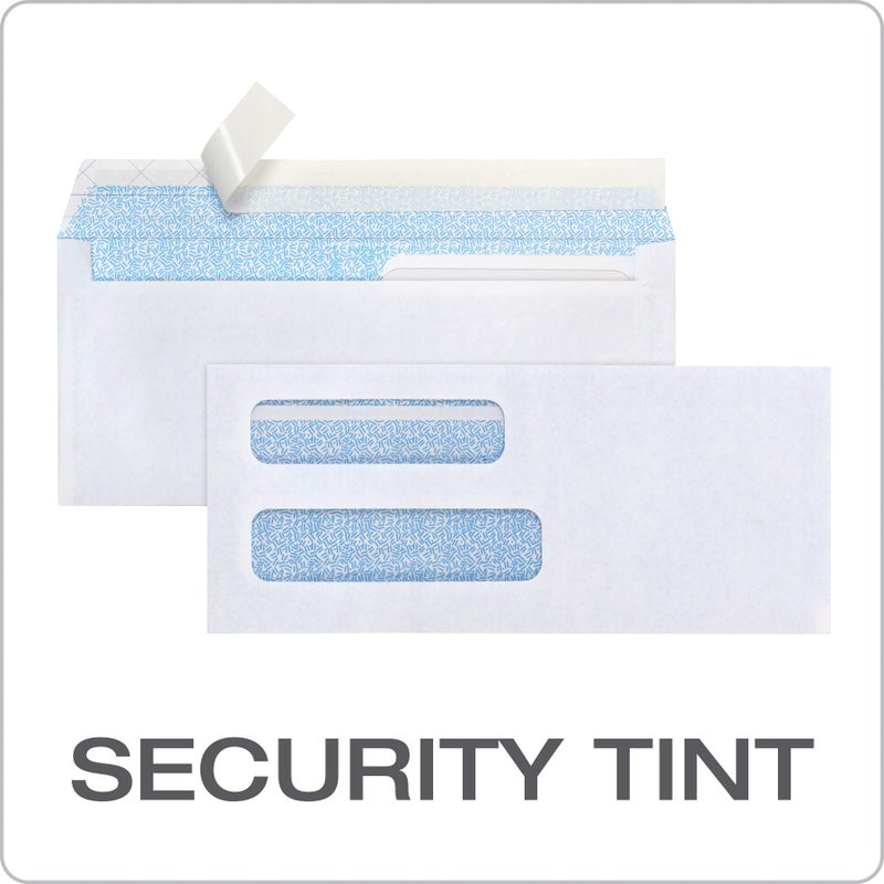 Columbian #8 5/8 Security Envelopes  500/Box  Double Window  3-5/8"" x 8-5/8""  Release & Seal Self Seal  SimplySafe Tamper Evident  White (COLO156) - Image 5